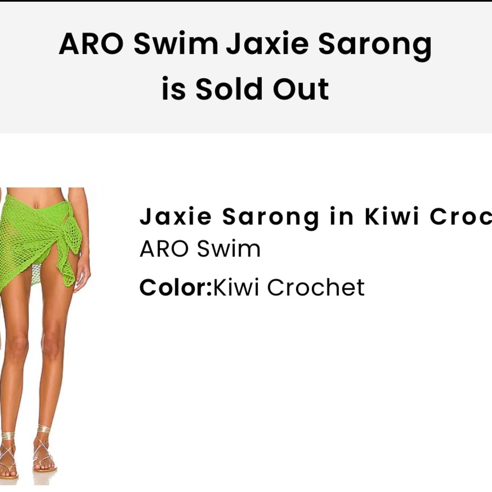 Aro Swim Jaxon sarong in kiwi crochet sarong